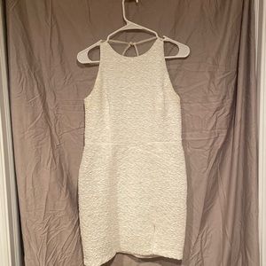 Hailey Logan by Adrianna Papell white dress with mesh back.